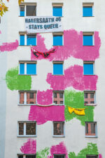 Bunte Fassade der Habersaathstraße 40-48